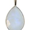 Pendentif Pierre de Lune Forme ovale Pierre facettée sertie