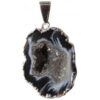 Pendentif argenté - Géode d'Agate