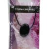 Collier Tourmaline Noire Pierre ovale percée Cordon noir