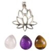 Coffret Collier Fleur de Lotus - 3 Pierres Interchangeables