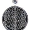 Pendentif Onyx noir Argent 925 Fleur de vie