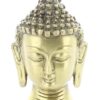 Statuette Tête de Bouddha en Laiton doré mat 11.5 cm