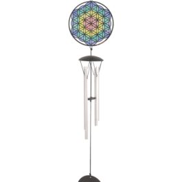 Carillon à vent Attrape-soleil Fleur de Vie 46 cm