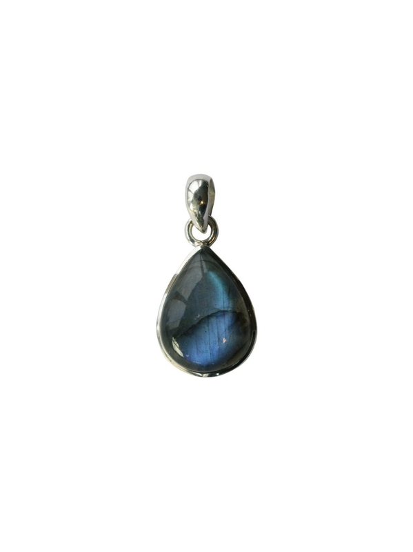 Pendentif en labradorite et argent à la forme de goutte petit modèle Omsaé