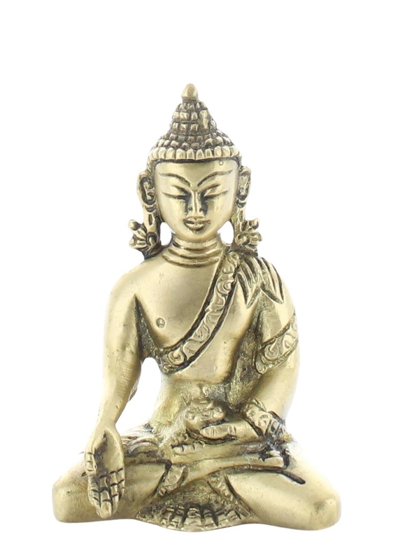 Statuette Bouddha Varada mudra en laiton doré mat 7,5 cm Omsaé