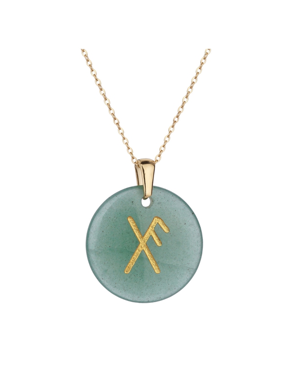 Collier Talisman runique avec la rune liée Chance Omsaé