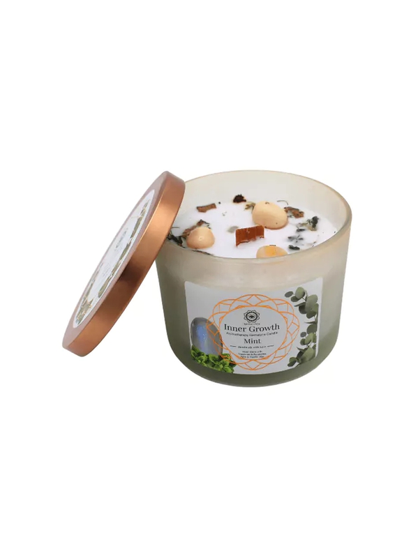 Bougie Litho Green Tree Croissance intérieure - Menthe - 256 grs
