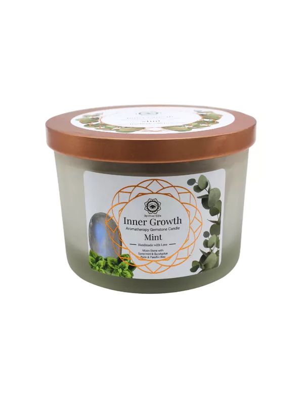Bougie Lithothérapie Croissance intérieure Menthe 256 grs